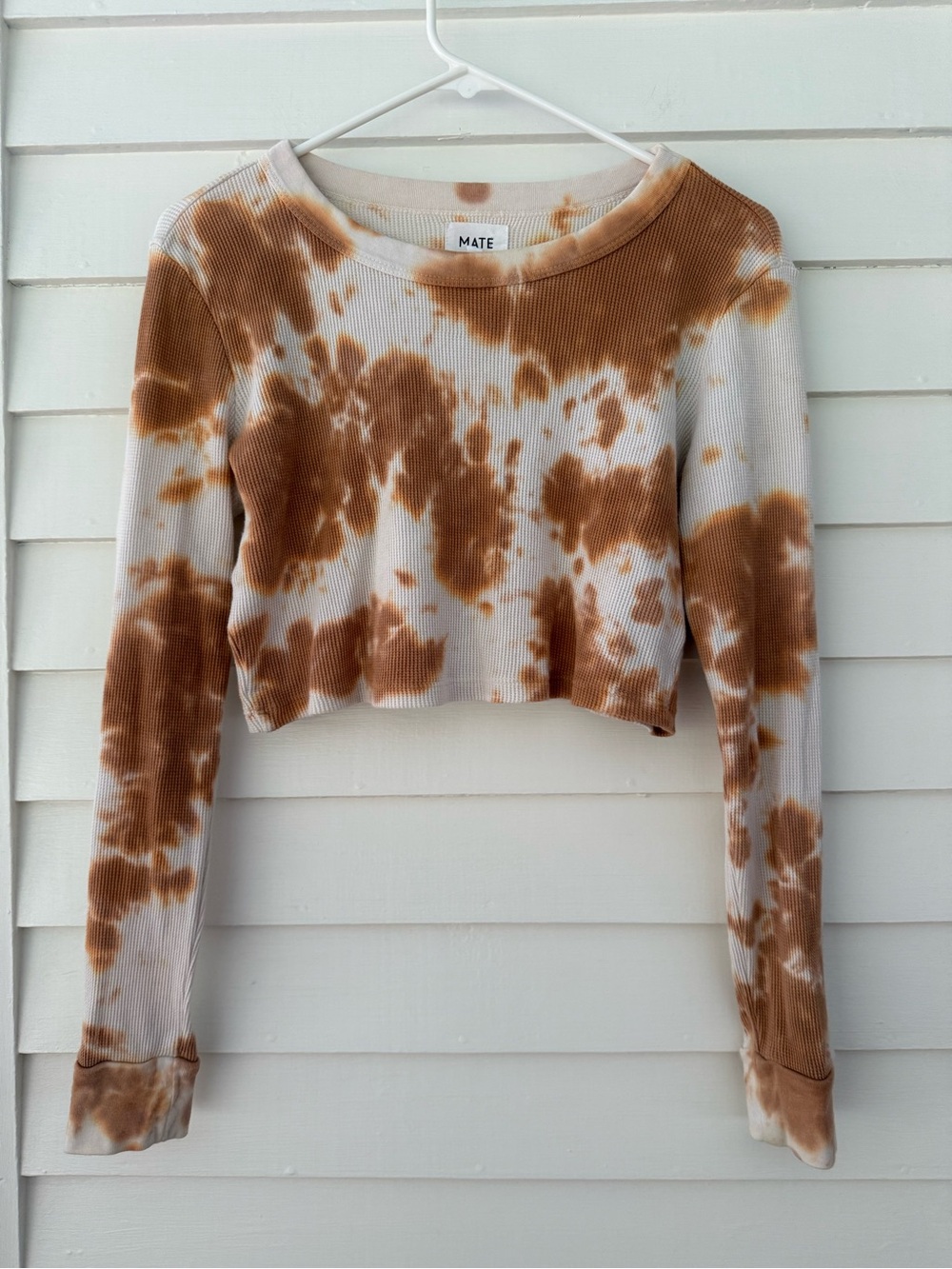 MATE | Organic Cotton Tie-Dye Waffle Cropped Top Size Small